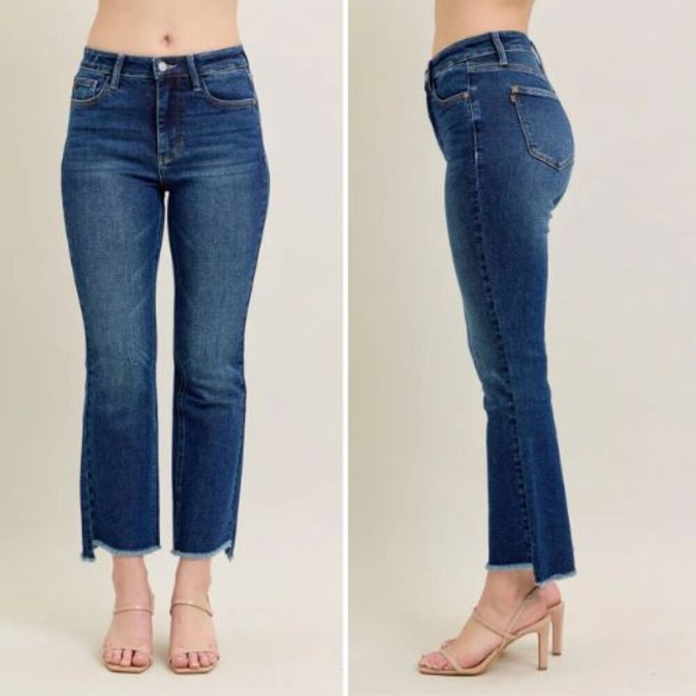 Judy Blue Scarlett High Rise Dark Wash Kick Flare Jeans Size 11/30 54274